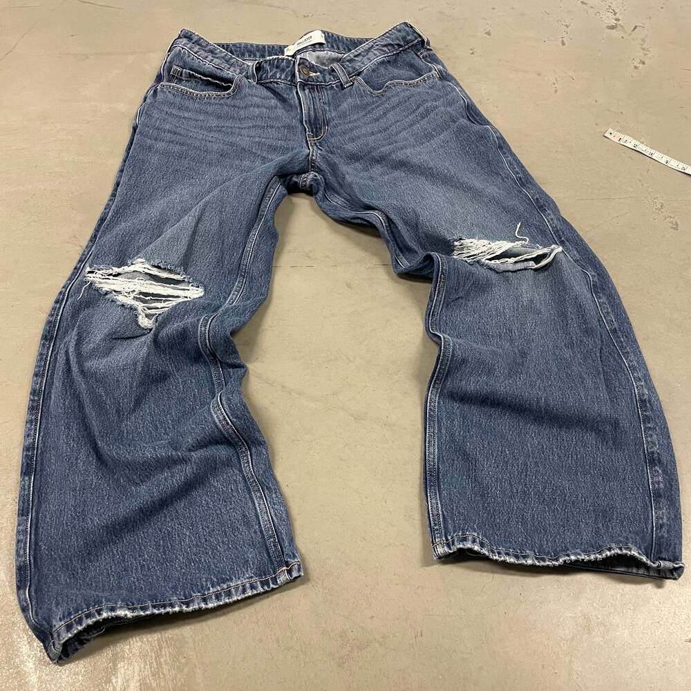 Y2K ripped baggy low rise hollister jeans 32x28
